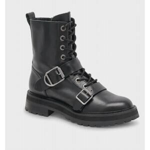 NEW DOLCE VITA women's lug sole leather combat boots in black